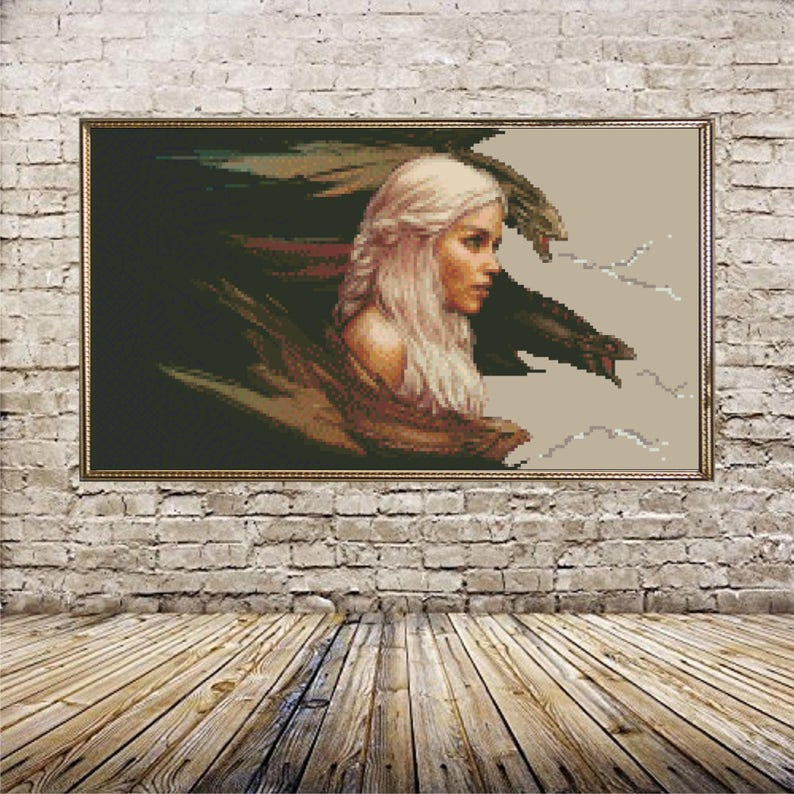 Cross Stitch Pattern Game Of Thrones Daenerys Targaryen Modern Etsy - Game Of Thrones Cross Stitch Patterns