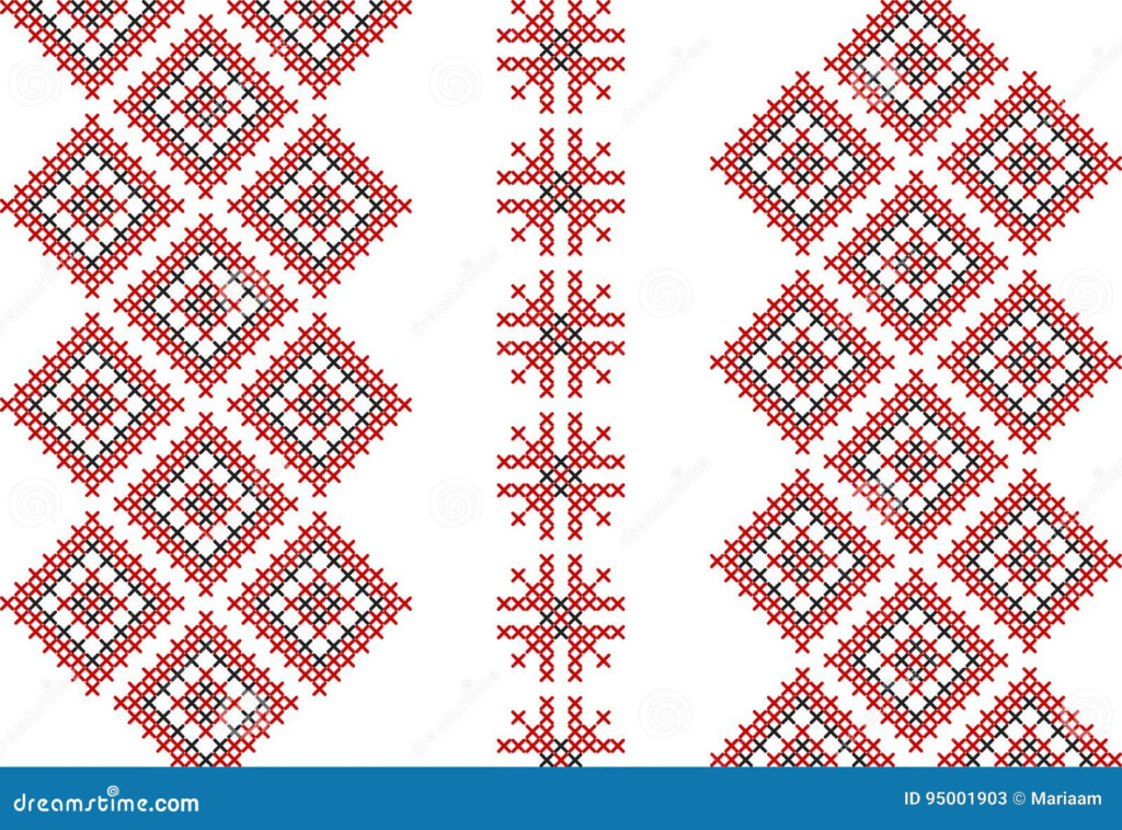 Cross stitch Pattern Instruction Stock Vector Illustration Of Artwork  - Black And Red Cross Stitch Patterns