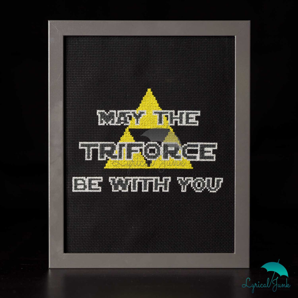 Cross Stitch Pattern May The Triforce Be With You Lyrical Junk  - May The Force Be With You Cross Stitch Pattern