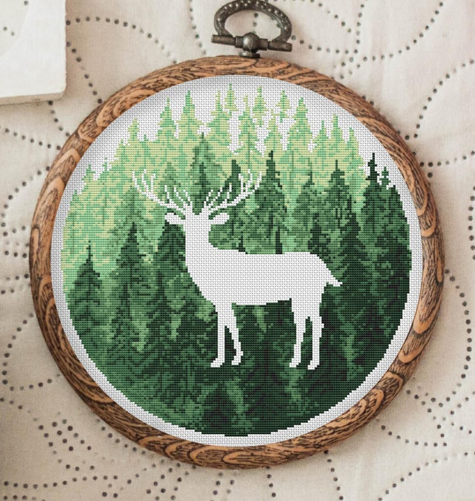 Cross Stitch Pattern Nature Cross Stitch Patterns Landscape Modern  - Forest Cross Stitch Pattern Free