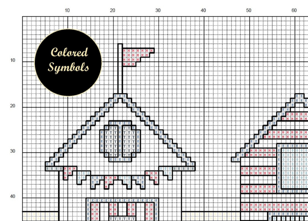 Cross Stitch Pattern Of Beach Huts Instant Download Pdf Etsy - Beach Hut Cross Stitch Pattern Free