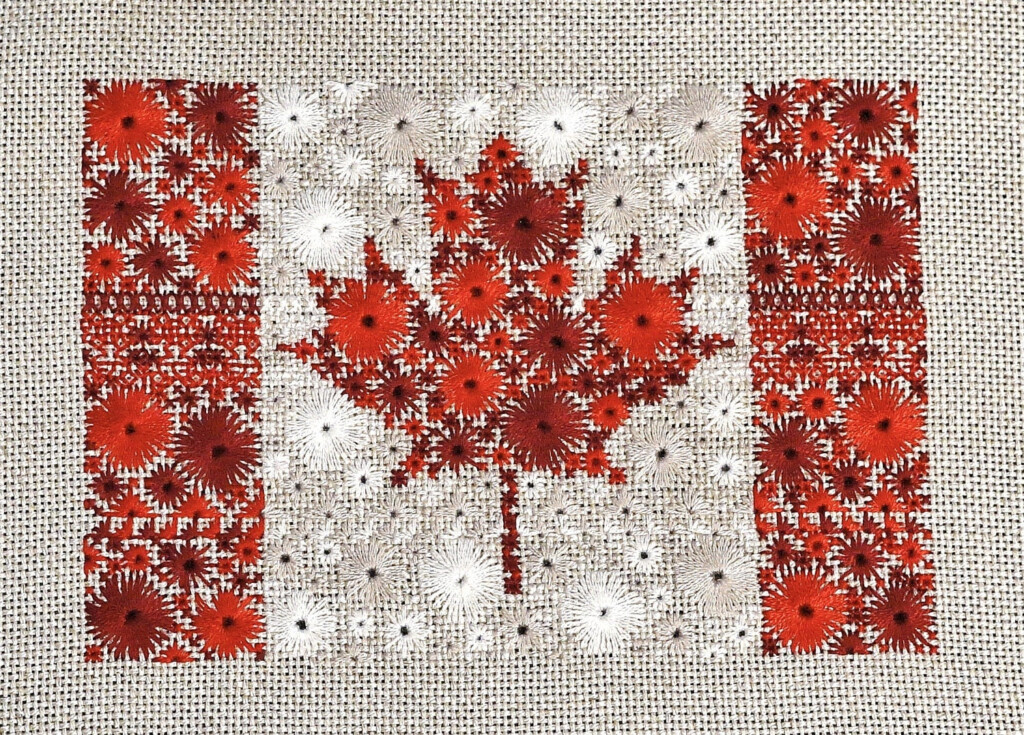Cross Stitch Pattern Of The Canadian Flag Starburst Flag Of - Canadian Flag Cross Stitch Pattern