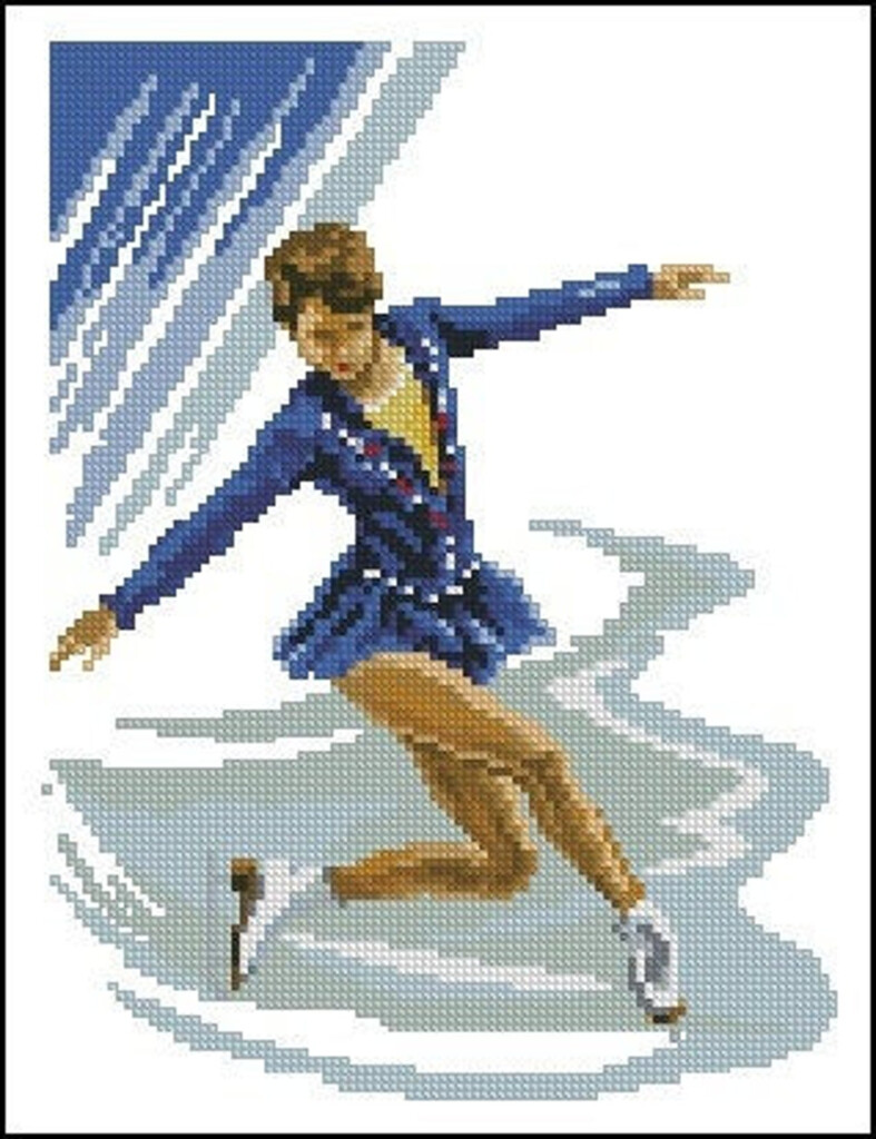 Cross Stitch Pattern PDF Instant Download Figure Skating Etsy - Ice Skating Cross Stitch Patterns
