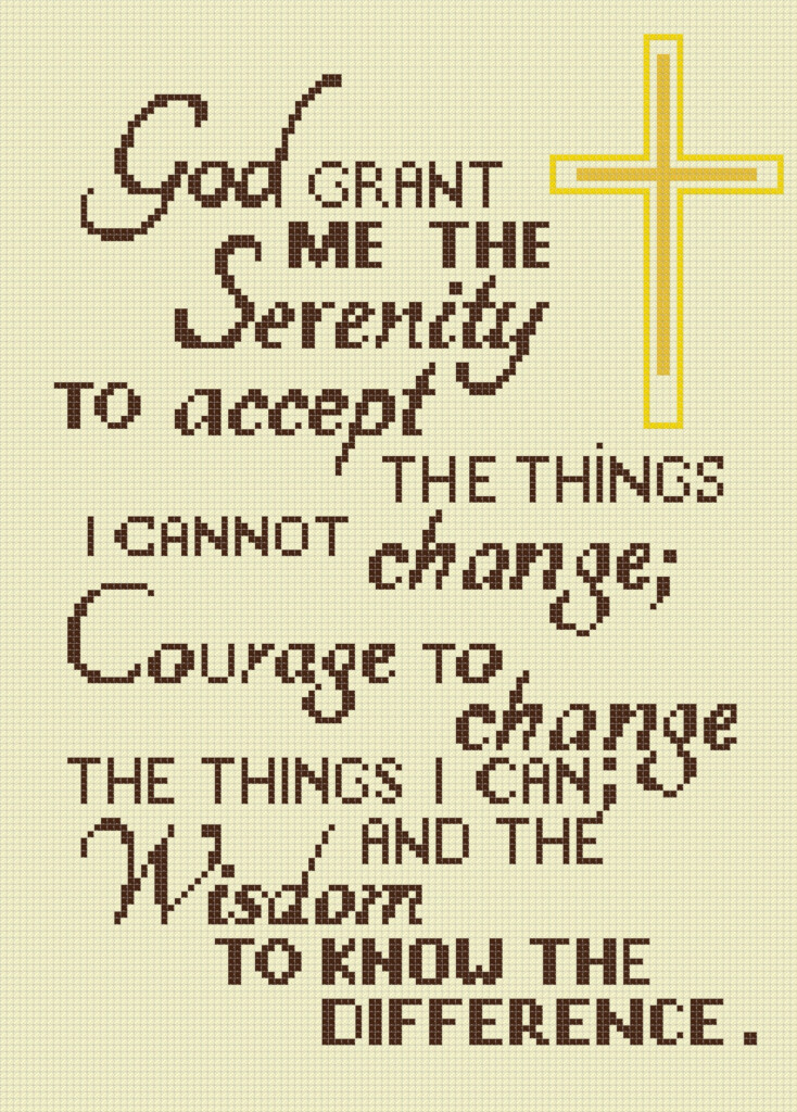 Cross Stitch Pattern Pdf Serenity Prayer Cross Stitch Etsy - Serenity Prayer Cross Stitch Pattern