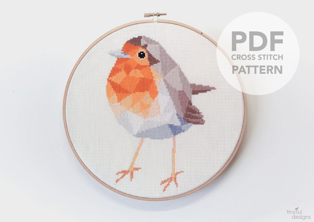 Cross Stitch Pattern Robin Cross Stitch Cute Cross Stitch Minimal  - Robin Cross Stitch Pattern Free