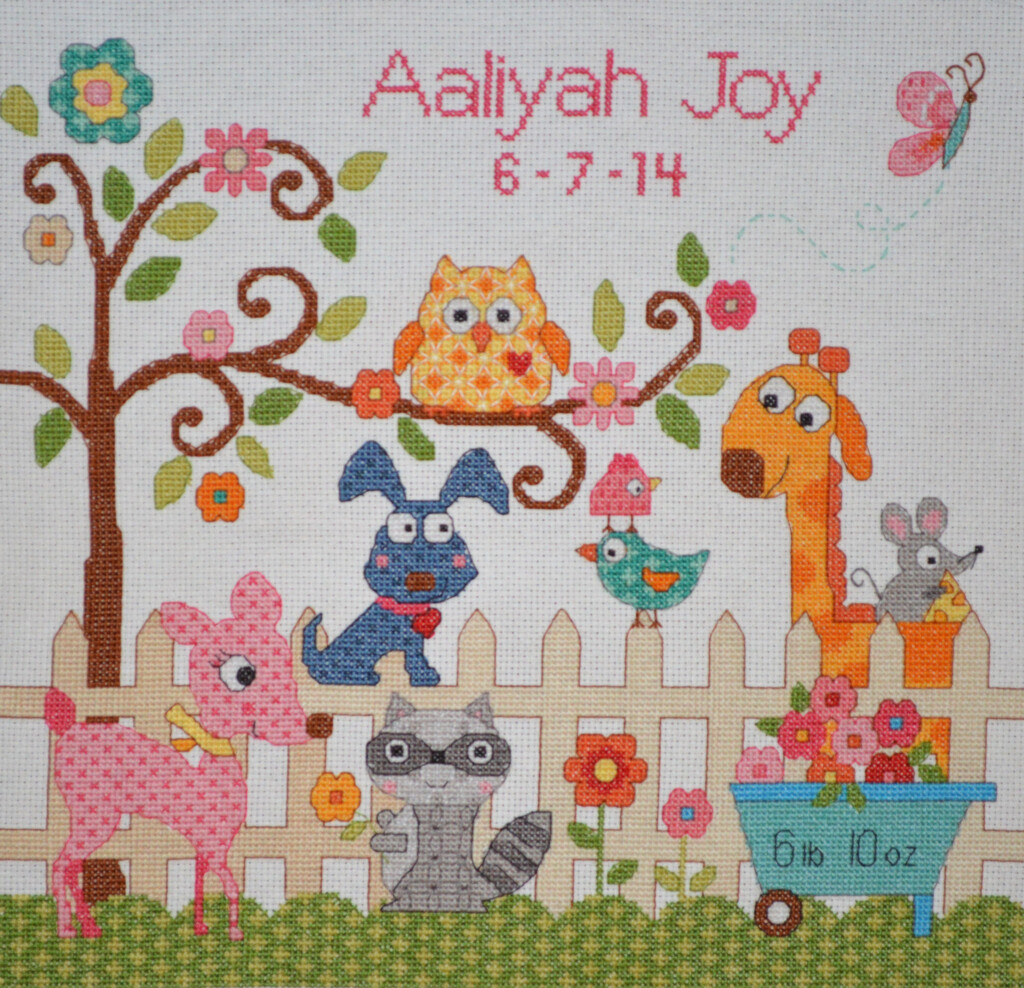 Cross Stitch Picture For My Granddaughter Aaliyah Happi Backyard  - Cross Stitch Patterns For Granddaughter