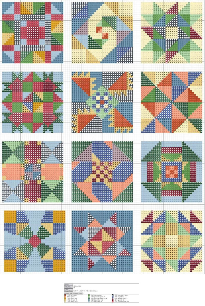 Cross Stitch Quilt Blocks Cross Stitch Patterns - Free Cross Stitch Quilt Patterns