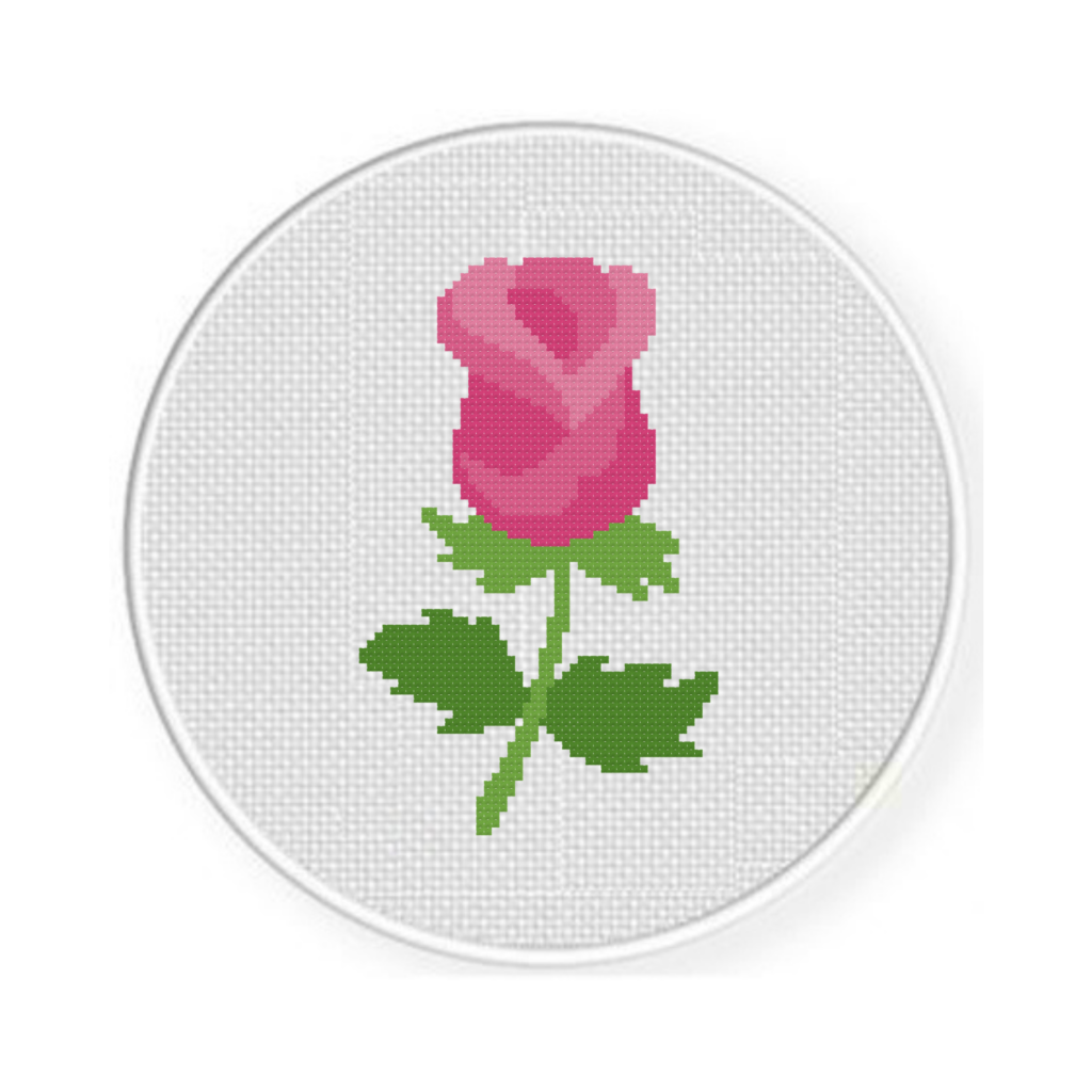 Cross Stitch Rose Simple - Simple Small Rose Cross Stitch Pattern