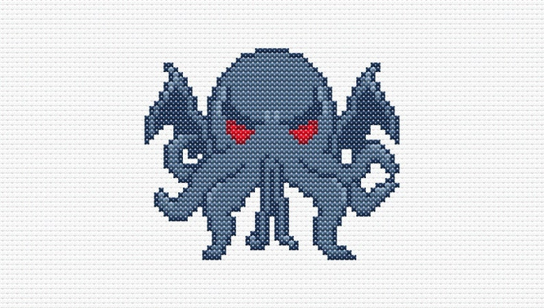 Cthulhu Cross Stitch PDF Pattern Etsy - Cthulhu Cross Stitch Pattern Free