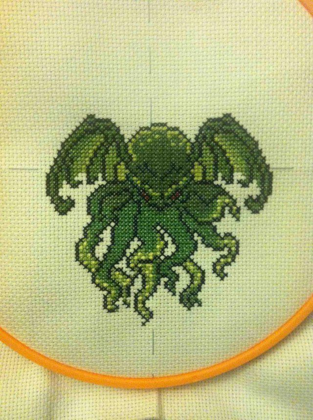 Cthulhu Is Done CrossStitch Cross Stitch Cross Stitch Embroidery  - Cthulhu Cross Stitch Pattern Free