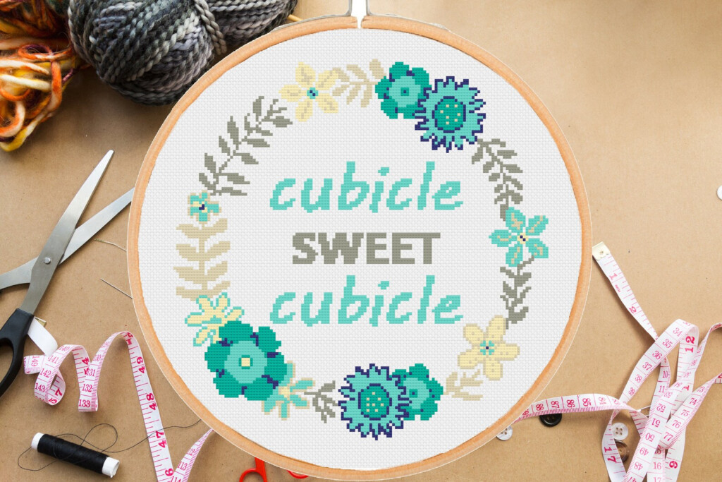 Cubicle Sweet Cubicle Cross Stitch Pattern Office Funny Etsy - Cubicle Sweet Cubicle Cross Stitch Pattern