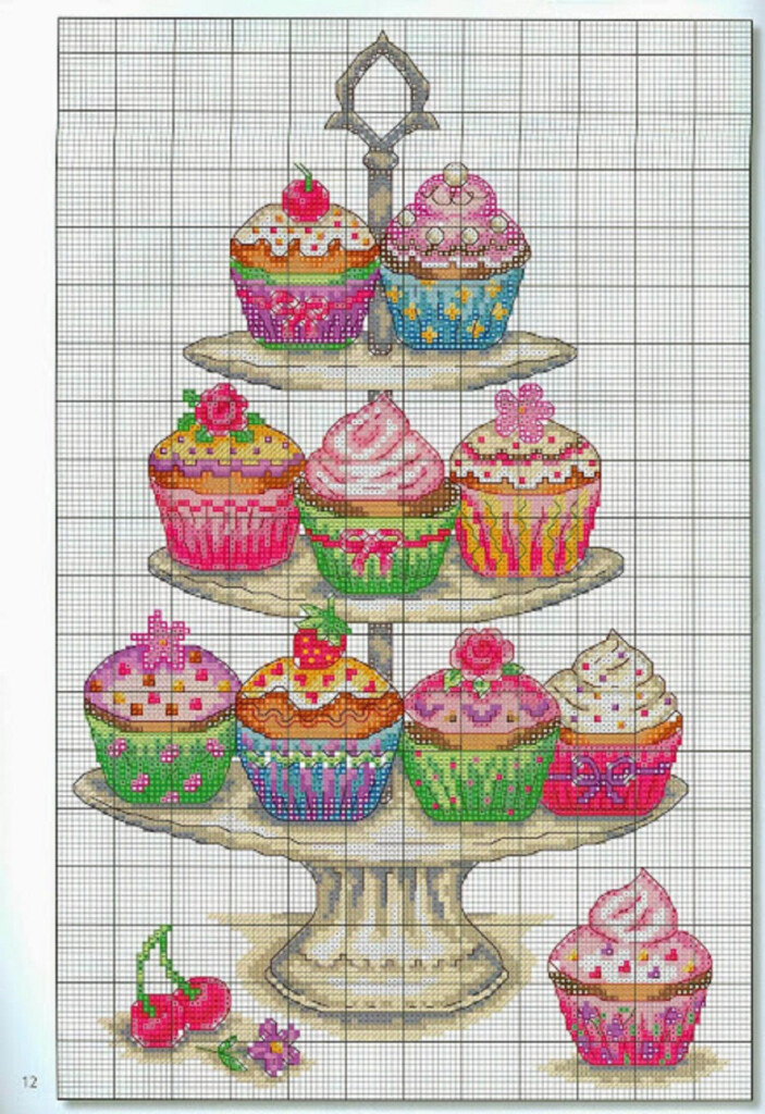Cupcakes Free Download And Then You Can Make This Gorgeous Picture  - Free Printable Cupcake Cross Stitch Patterns