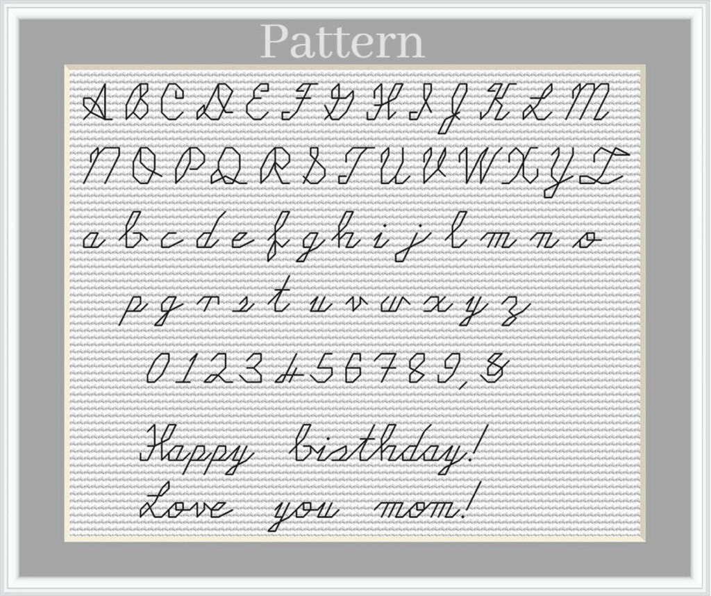 Cursive Alphabet Cross Stitch Pattern Backstitch Alphabet Etsy - Cursive Cross Stitch Alphabet Patterns