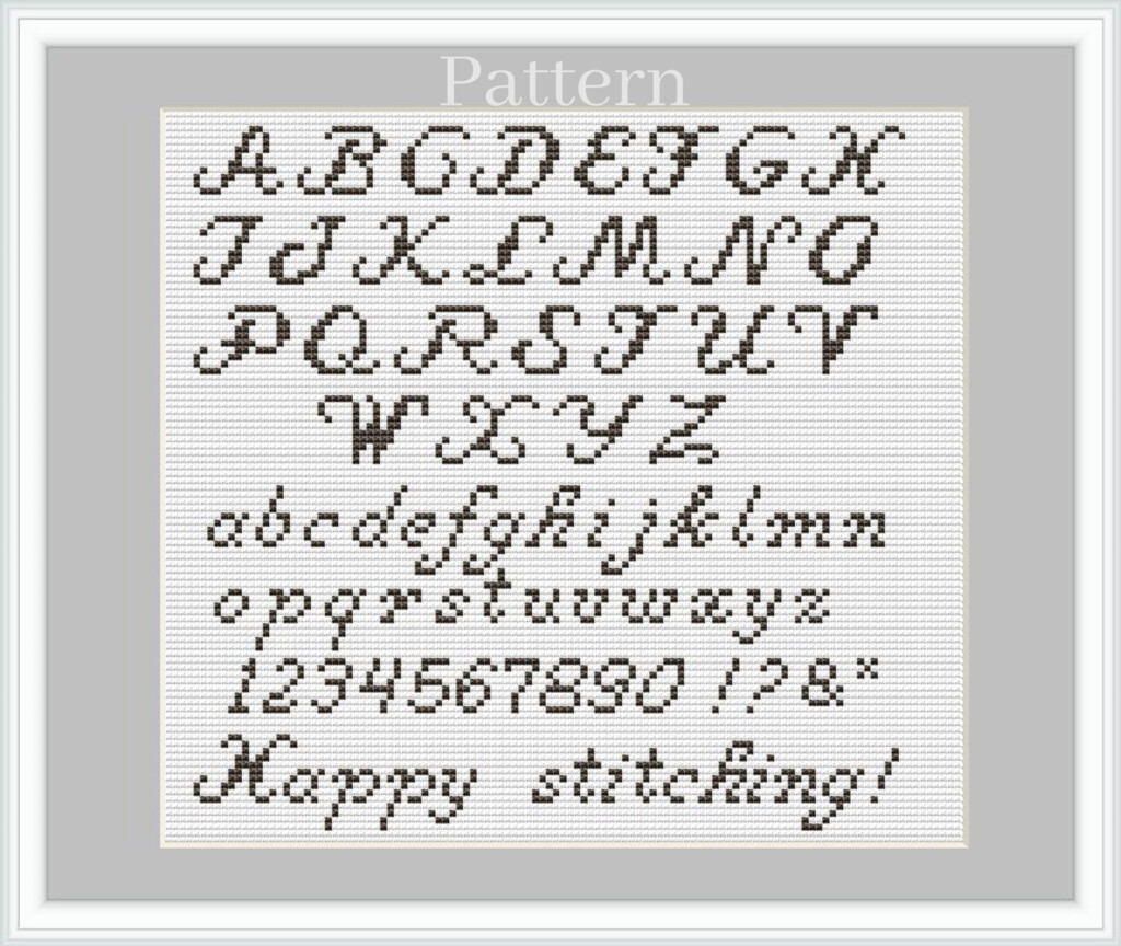 Cursive Alphabet Cross Stitch Pattern Cross Stitch Font Cross Stitch  - Cursive Cross Stitch Alphabet Patterns