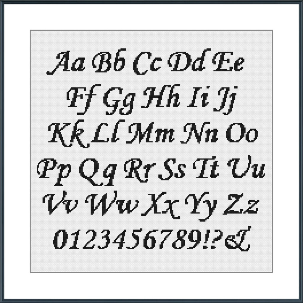 Cursive Cross Stitch Alphabet Pattern Modern Cross Stitch Etsy - Cursive Cross Stitch Letter Patterns