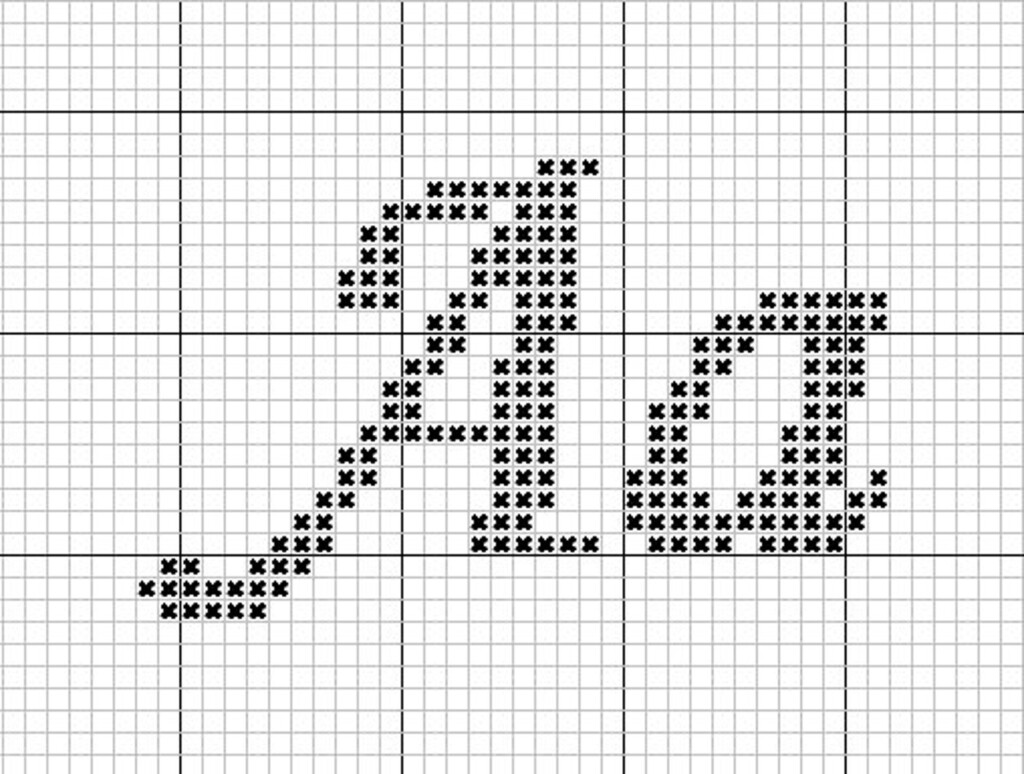 Cursive Cross Stitch Alphabet Pattern Modern Cross Stitch Etsy - Cursive Cross Stitch Alphabet Patterns