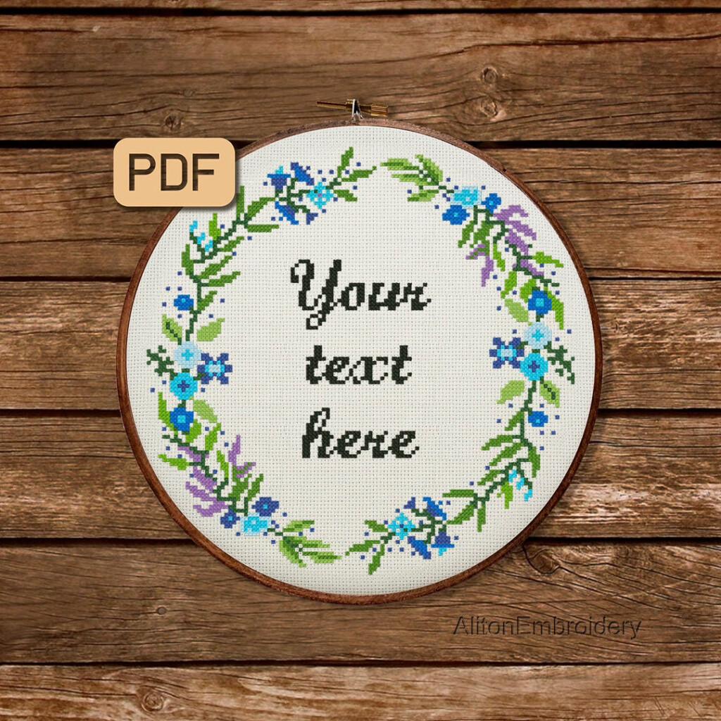 Custom Text Cross Stitch Pattern Personalized Words Crossstitch PDF  - Text To Cross Stitch Pattern