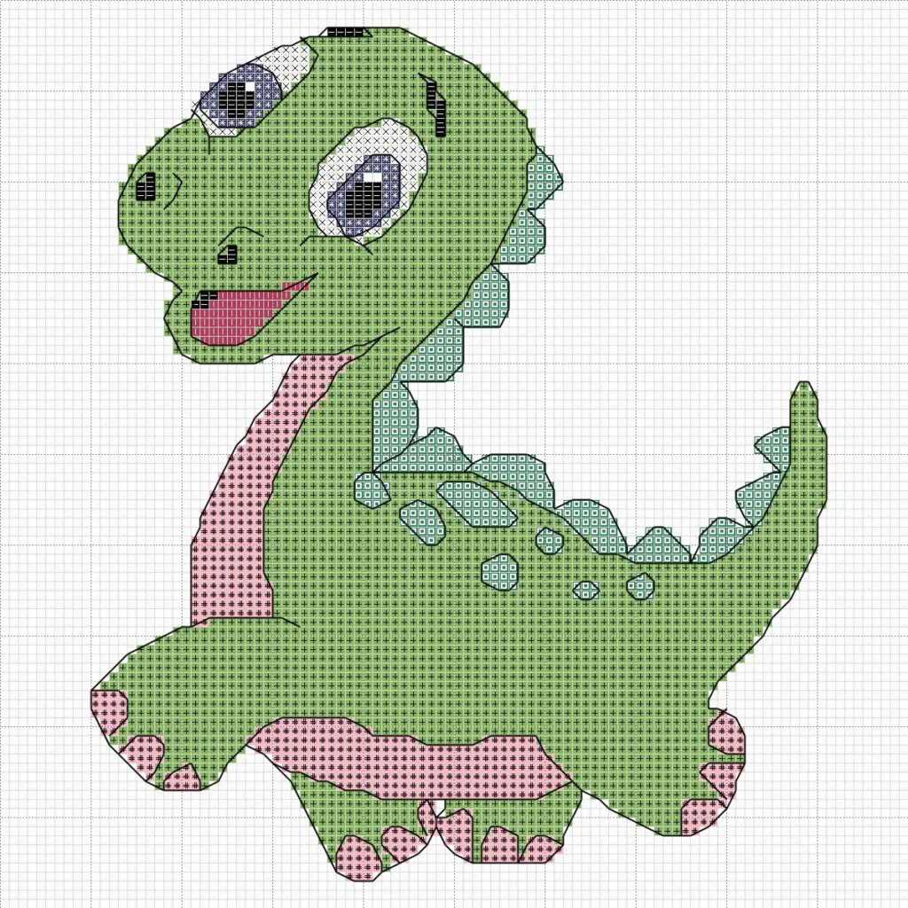 Cute Baby Dinosaur Sauropod Cross Stitch Pattern PDF Etsy UK - Dinosaur Cross Stitch Patterns Free