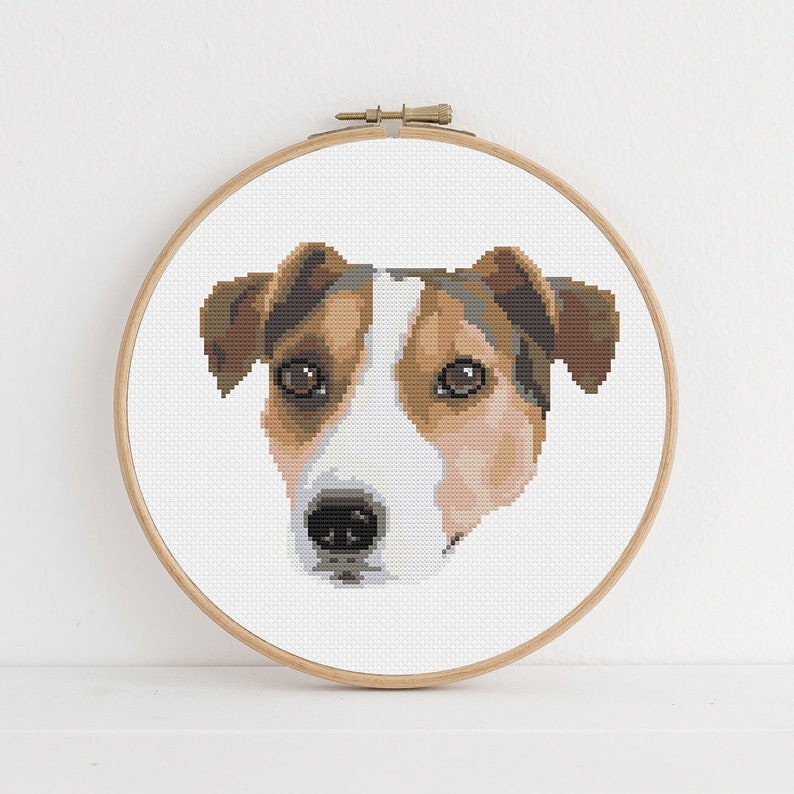 Cute Jack Russell Terrier Counted Cross Stitch Pattern Dog Etsy - Jack Russell Terrier Cross Stitch Pattern