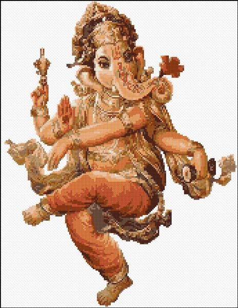 Dansing Ganesha Cross Stitch Designs - Ganesha Cross Stitch Pattern Free