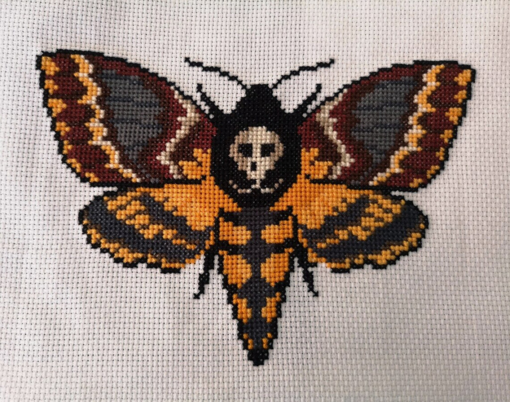 Death s Head Moth Cross Stitch Pattern PDF Download Etsy - Moth Cross Stitch Pattern Free
