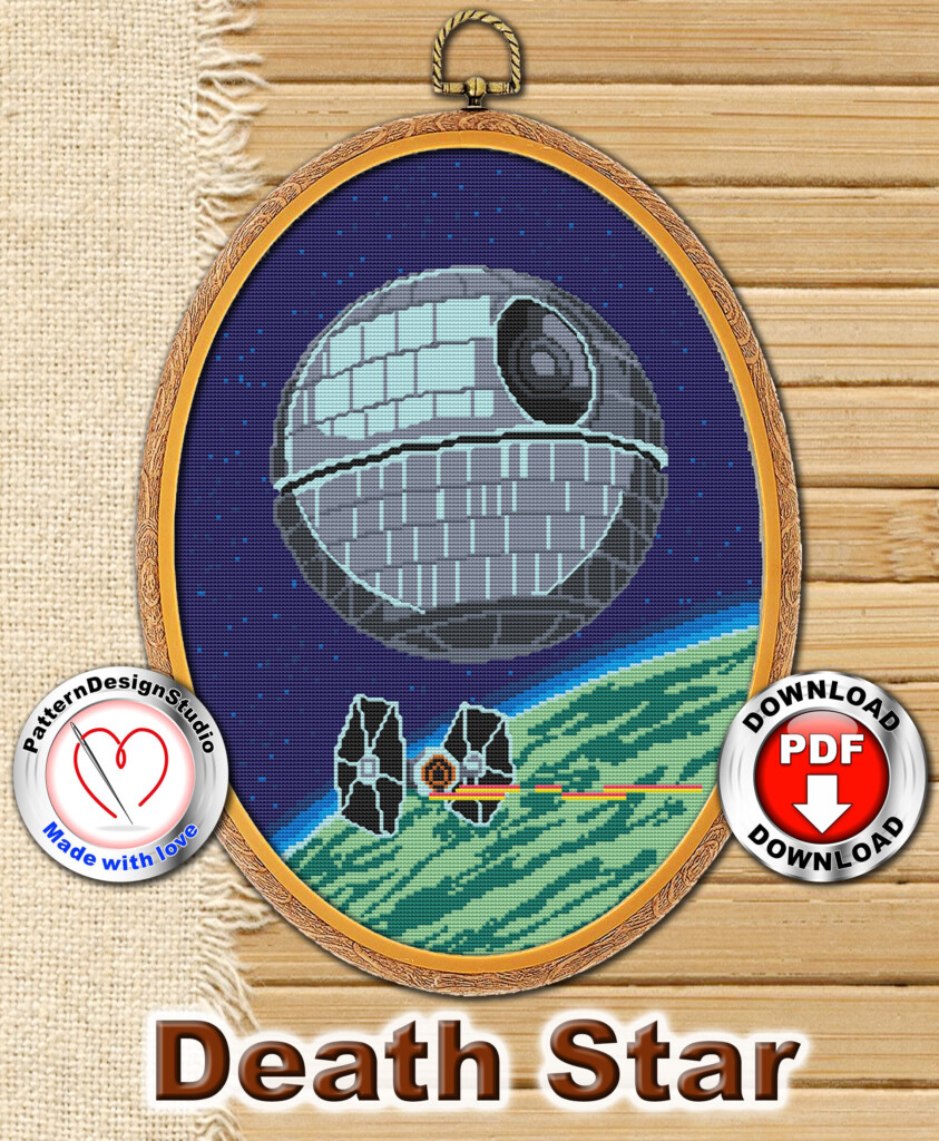 Death Star P74 Cross Stitch Pattern PDF Instant Download Etsy - Death Star Cross Stitch Pattern