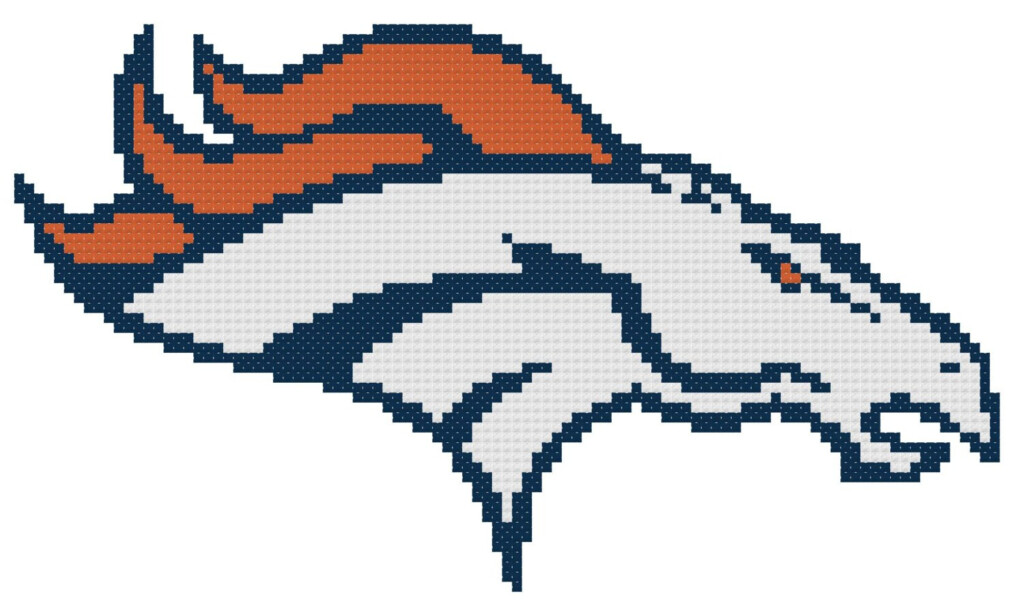 Denver Broncos Cross Stitch Pattern NFL Football By GeekStitches - Nfl Counted Cross Stitch Patterns