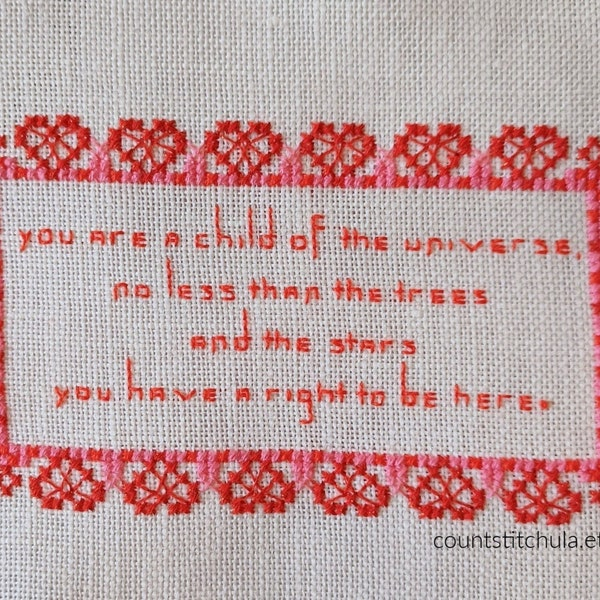 Desiderata Poem Cross Stitch Pattern Etsy - Free Desiderata Cross Stitch Pattern