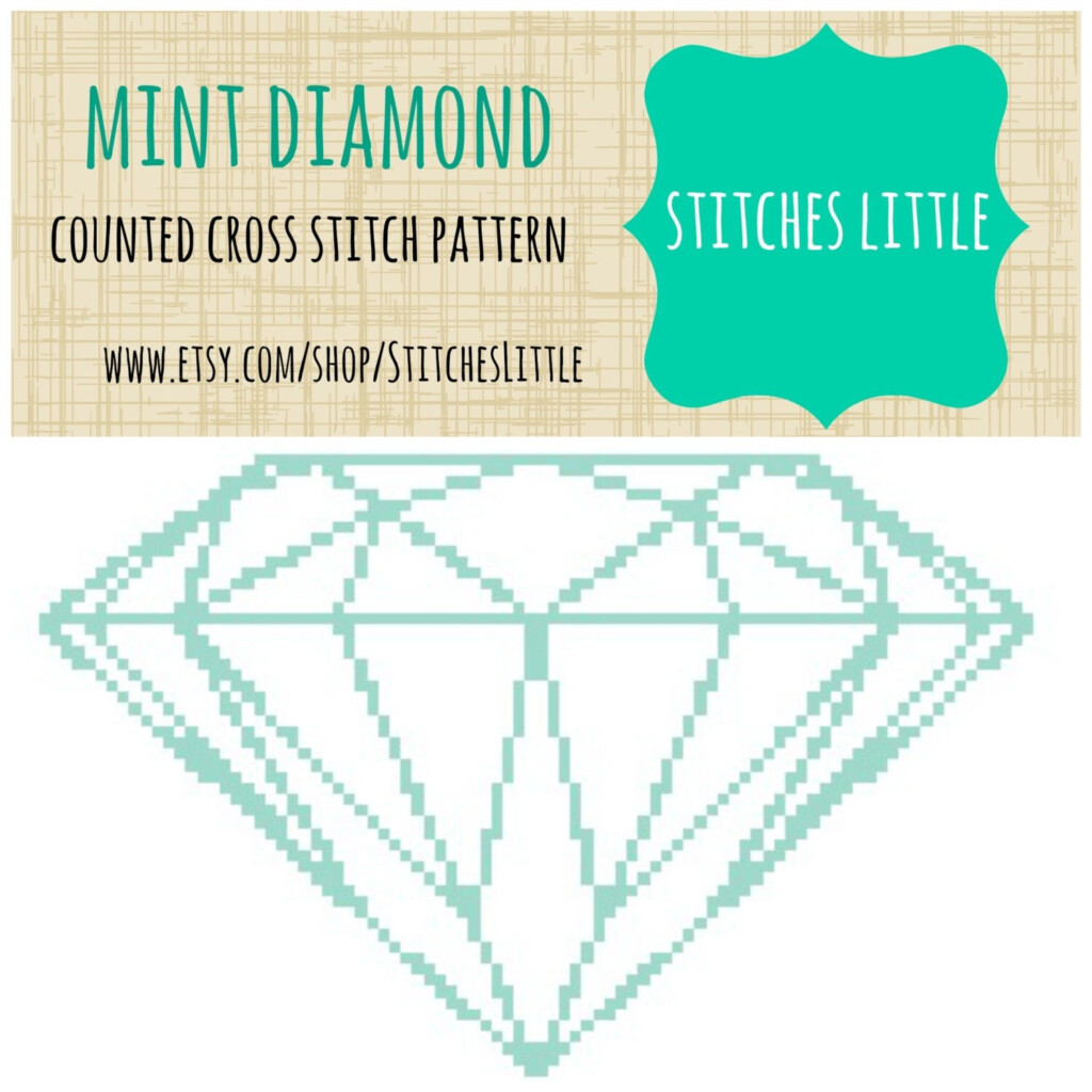 Diamond Cross Stitch Pattern Modern Cross By StitchesLittle - Diamond Ring Cross Stitch Pattern
