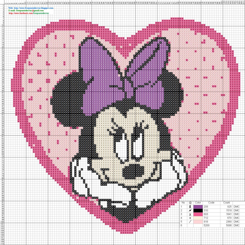 Dibujos Punto De Cruz Gratis Minnie Mouse Cross Stitch Patterns  - Free Minnie Mouse Cross Stitch Patterns
