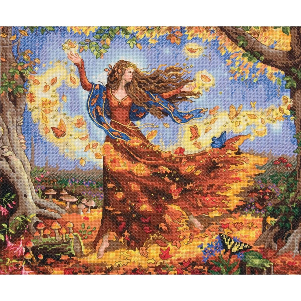 Dimensions Gold Collection Counted Cross Stitch Kit 14X12 Fall Fairy  - Fairy Counted Cross Stitch Patterns