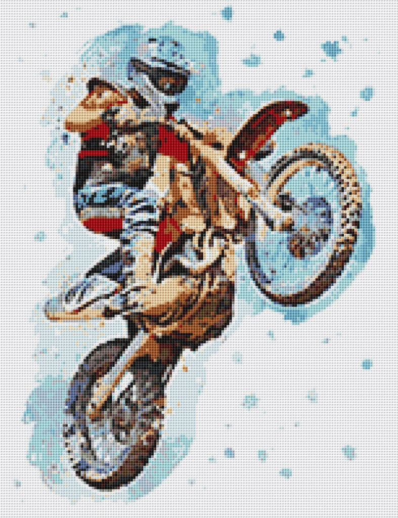 Dirt Bike Cross Stitch Pattern 2 Instant PDF Download Etsy - Dirt Bike Cross Stitch Pattern