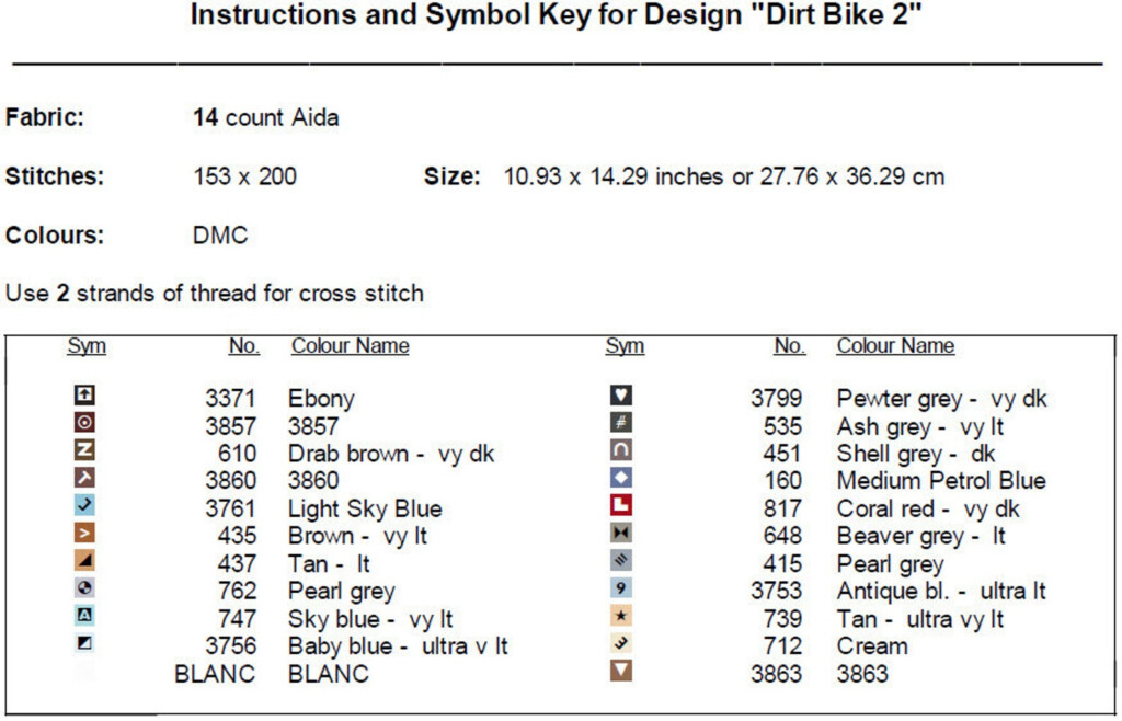 Dirt Bike Cross Stitch Pattern 2 Instant PDF Download Etsy - Dirt Bike Cross Stitch Pattern