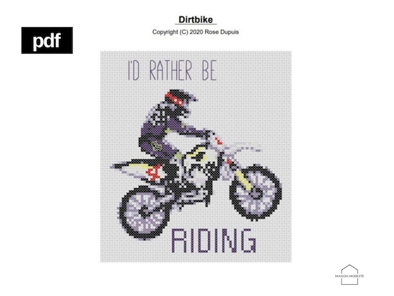 Dirt Bike Cross Stitch Pattern Motorcross Pattern PDF Etsy - Dirt Bike Cross Stitch Pattern