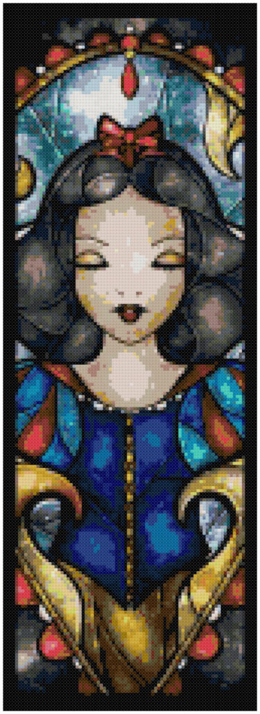 DISNEY SNOW WHITE STAINED GLASS CROSS STITCH PATTERN PDF ONLY - Disney Stained Glass Cross Stitch Pattern