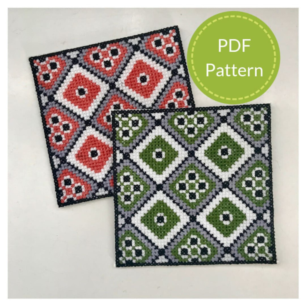 DIY Cross Stitch Coaster Pattern Easy for Beginners Counted Etsy - Free Cross Stitch Coaster Patterns