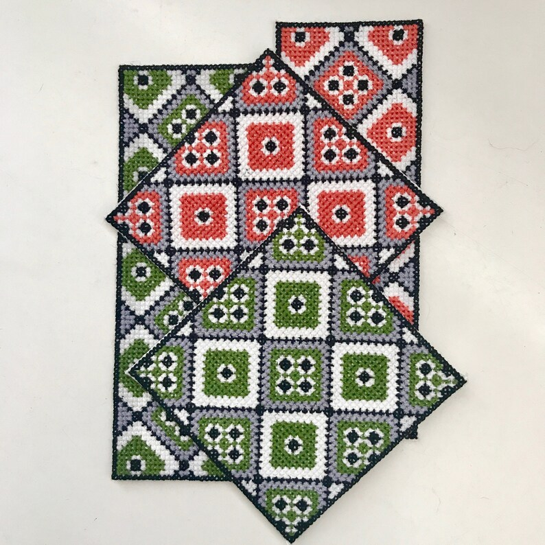 DIY Cross Stitch Coaster Pattern Easy For Beginners Counted Etsy de - Free Cross Stitch Patterns For Coasters