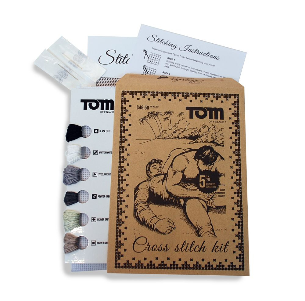 DIY Tom Of Finland Cross stitch Kits Designed By Pearler In Brisbane  - Tom Of Finland Cross Stitch Pattern