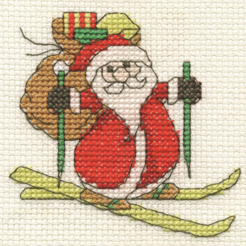 DMC Mini Cross Stitch Kit Christmas 16 Designs Santa Snowman Presents  - Dmc Free Christmas Cross Stitch Patterns