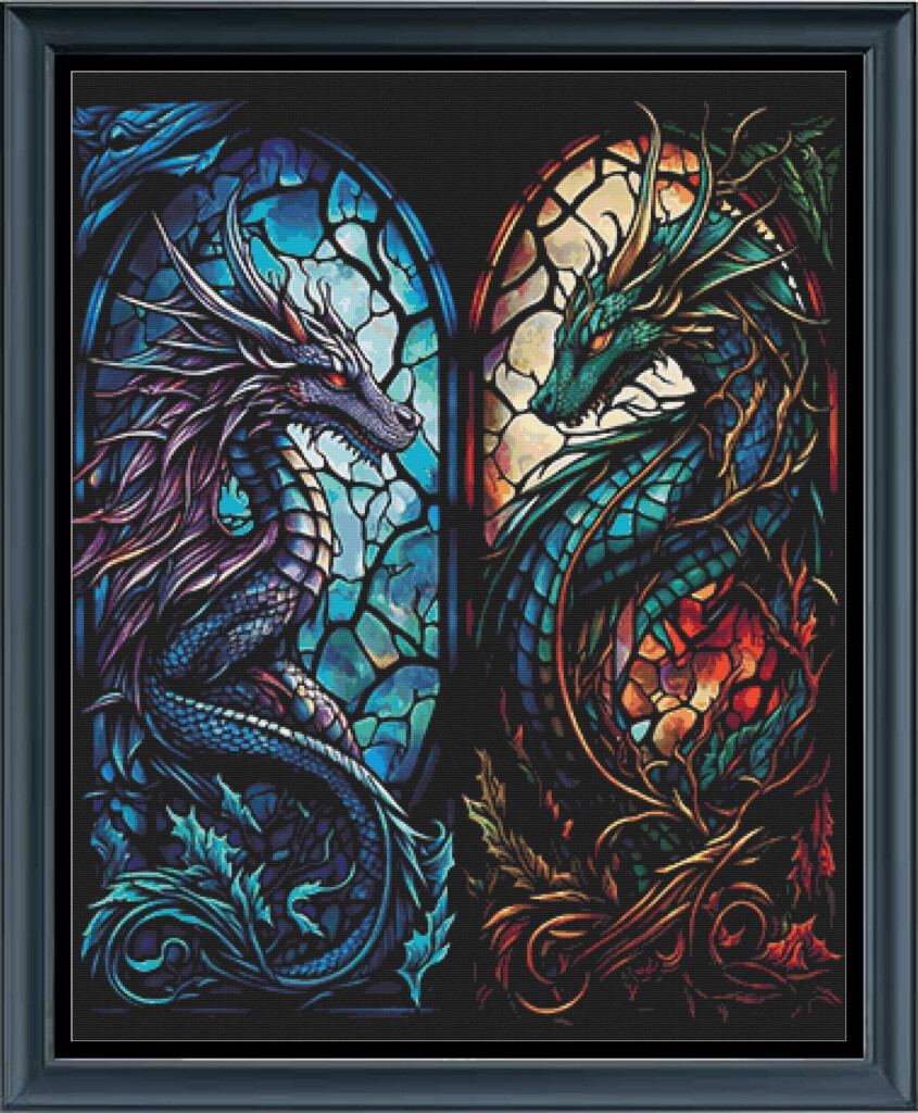 Dragon Counted Cross Stitch Pattern Digital Printable Etsy - Dragon Counted Cross Stitch Patterns