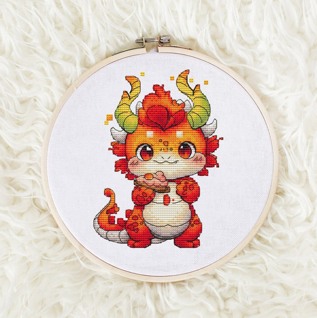 Dragon Cross Stitch Pattern PDF Golden Dragon Counted Cross Stitch  - Dragon Counted Cross Stitch Patterns