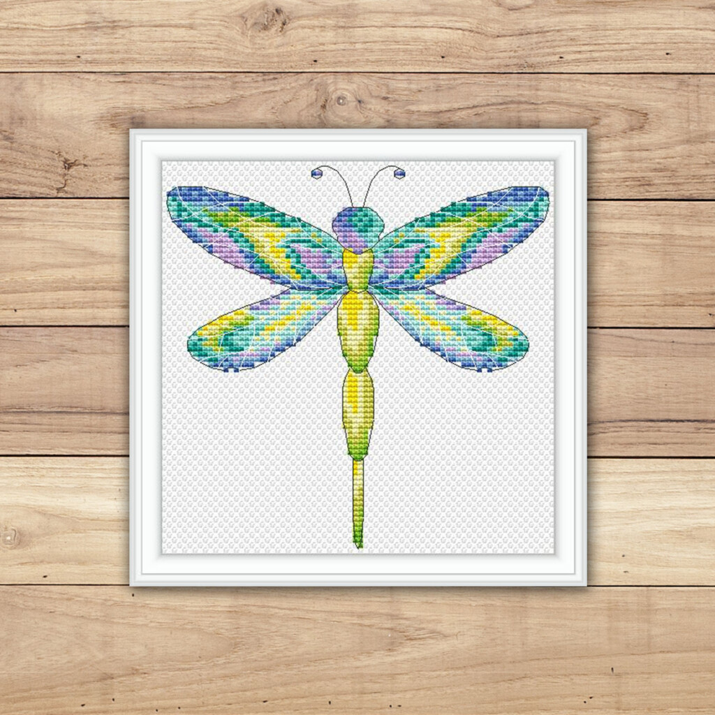 Dragonfly Cross Stitch Pattern PDF Watercolor Dragon Fly Etsy - Dragonfly Counted Cross Stitch Patterns
