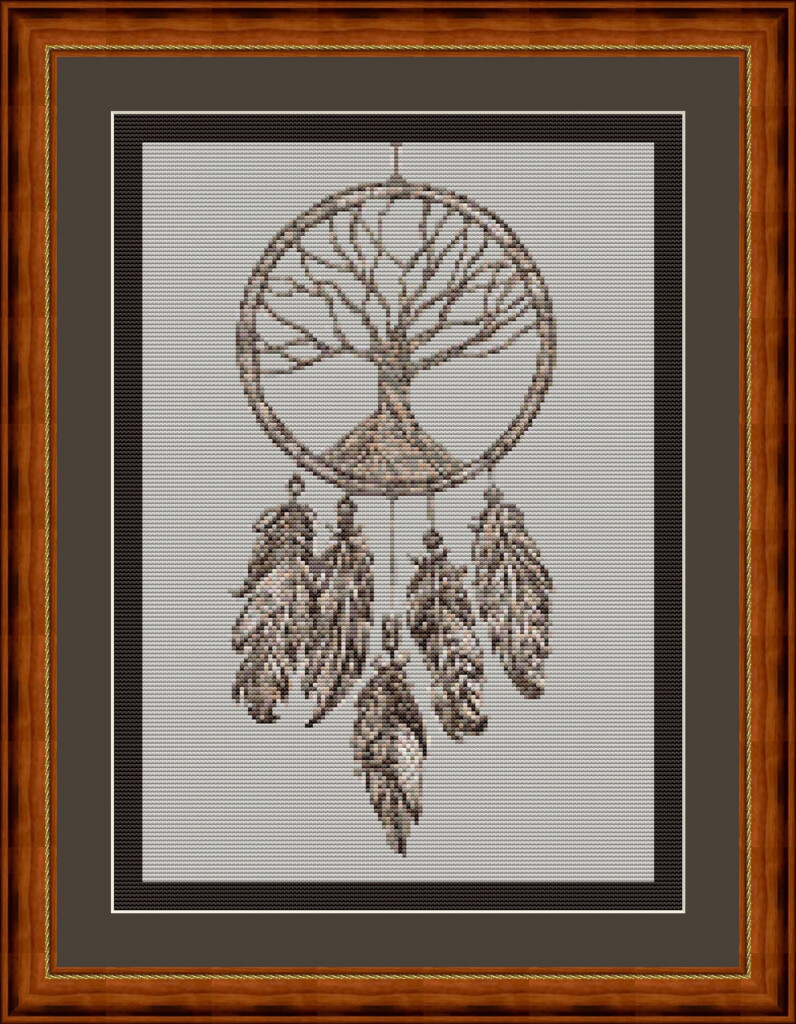 DREAM Catcher Counted Cross Stitch PDF Pattern DREAMCATCHER Tree Of  - Dream Catcher Counted Cross Stitch Pattern