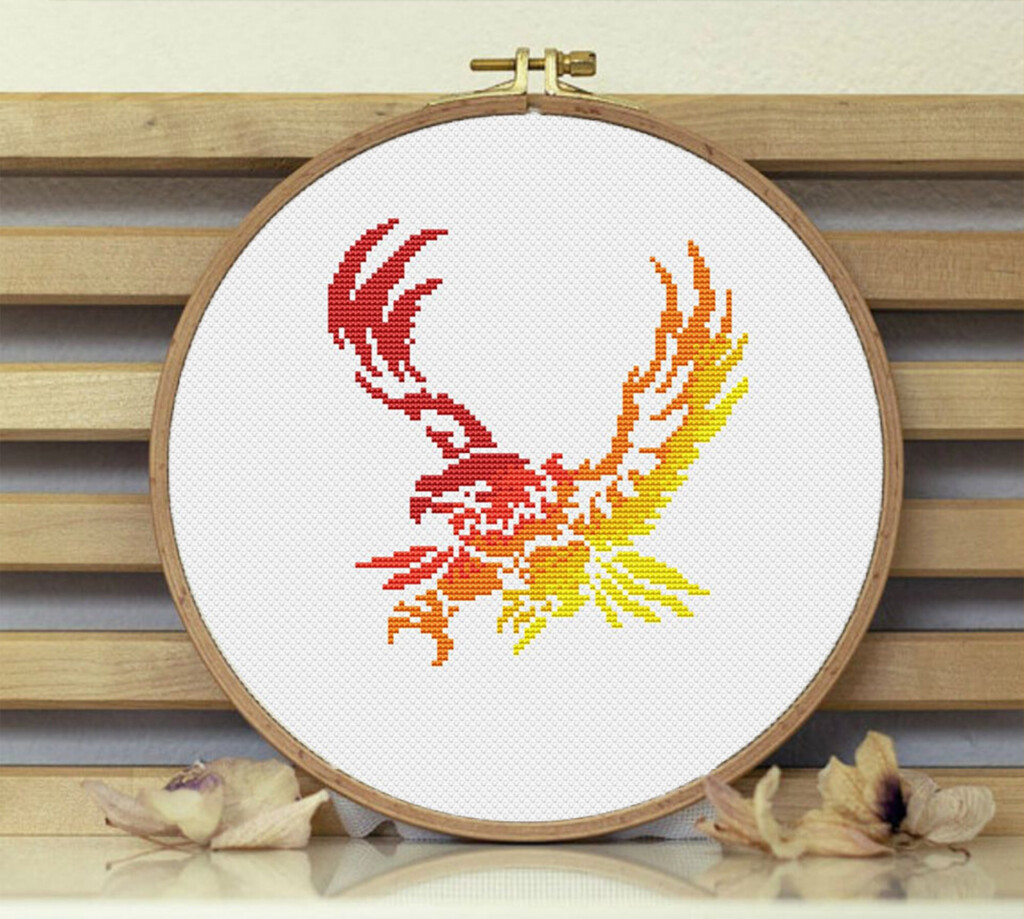 Eagle Counted Cross Stitch Pattern Silhouette Modern Bird DIY Etsy - Eagle Counted Cross Stitch Patterns
