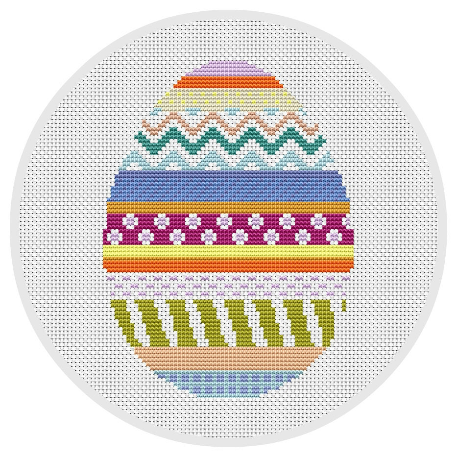 Easter Egg Modern Cross Stitch Pattern PDF Instant Download - Free Cross Stitch Easter Egg Patterns