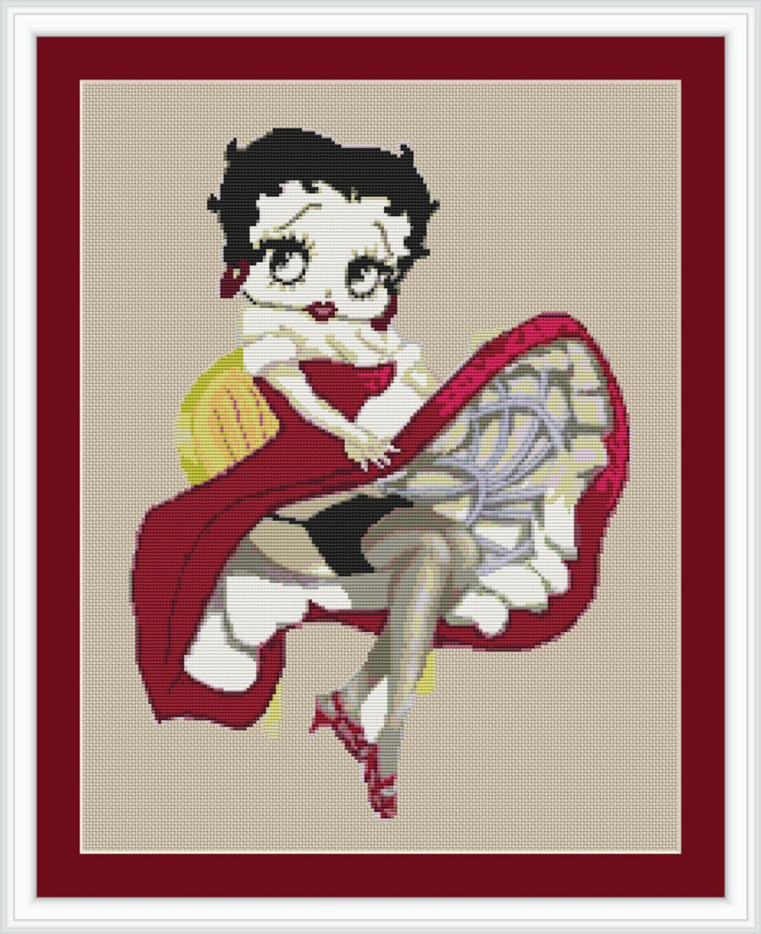 EASY Betty Boop Counted Cross Stitch Pattern Chart PDF Down Load 427 Etsy - Betty Boop Cross Stitch Pattern