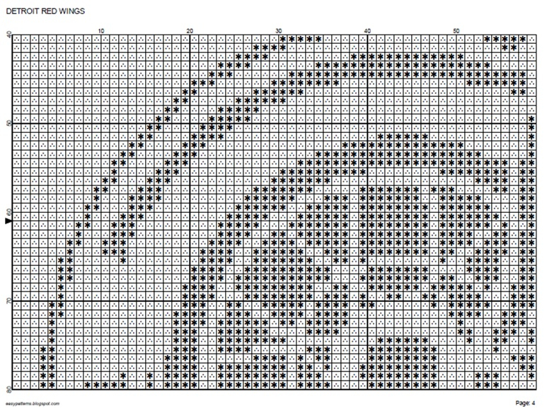 EASY PATTERNS Detroit Red Wings Cross stitch Pattern - Detroit Red Wings Cross Stitch Pattern