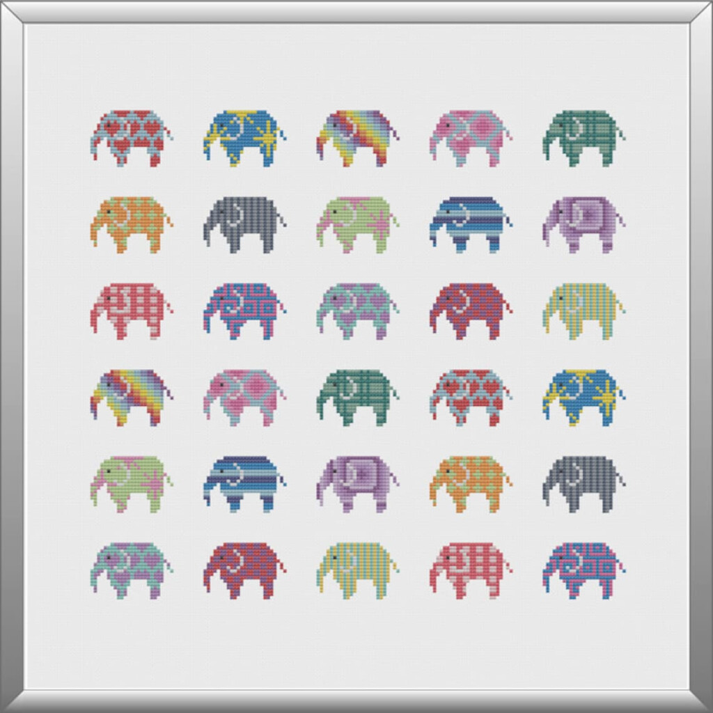 Elephant Cross Stitch Pattern PDF Instant Download DMC Etsy - Vintage Elephant Cross Stitch Pattern