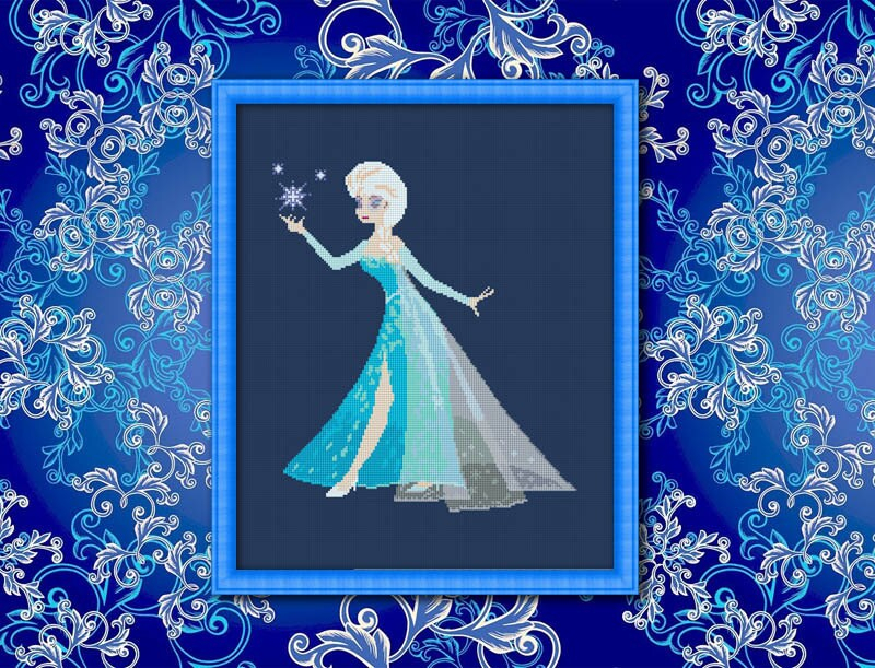 Elsa Frozen Queen Counted Cross Stitch Pattern PDF Cross Etsy - Frozen Counted Cross Stitch Patterns
