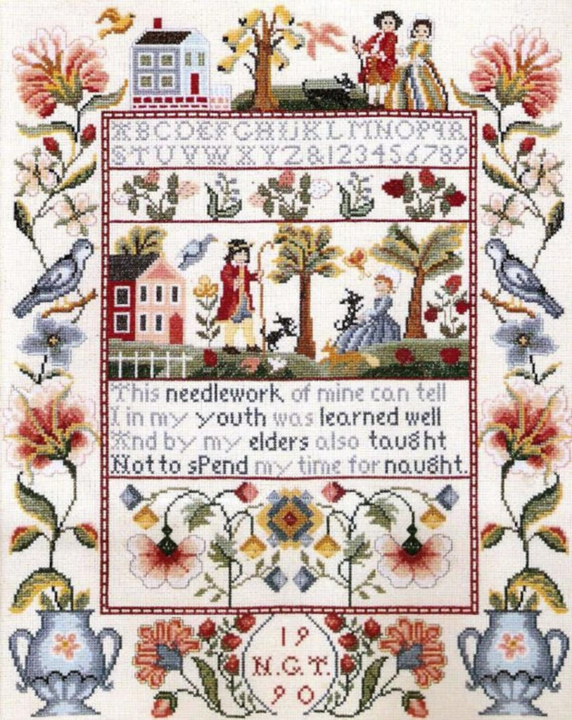 Elsa Williams Jacobean WISDOM SAMPLER Counted Cross Stitch Kit Etsy - Counted Cross Stitch Sampler Patterns